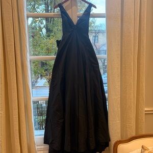 Teri Jon Black V-Neck Full-Length Ball Gown Dress